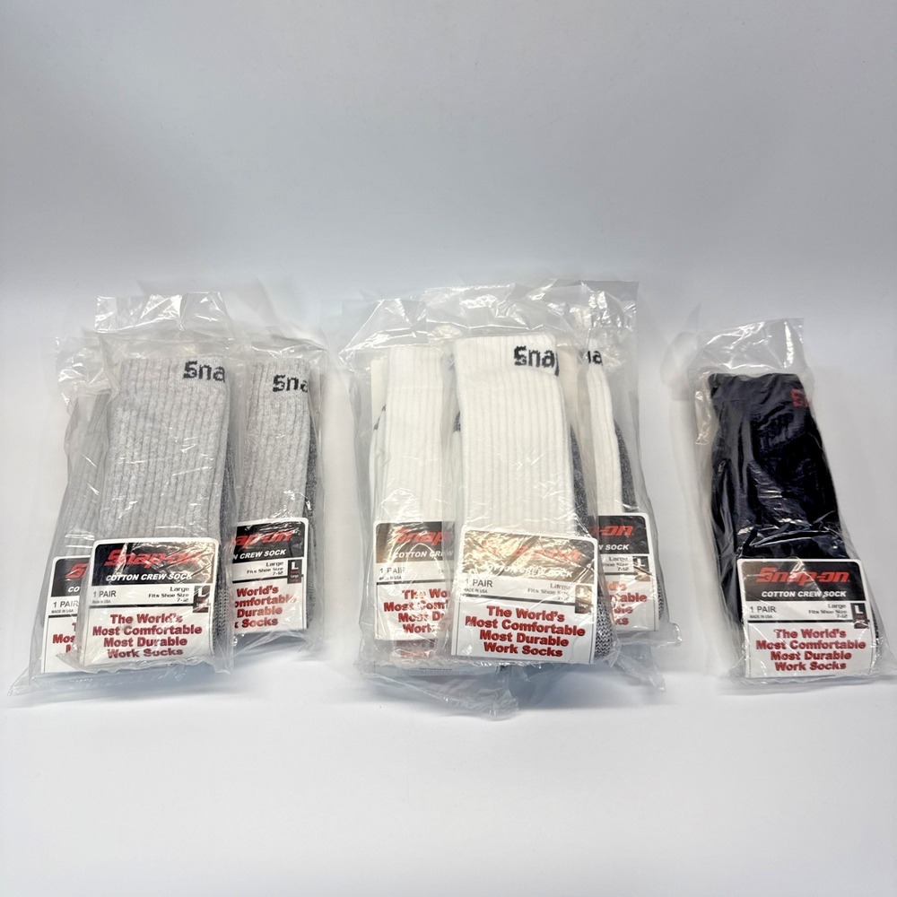Snap-on Cotton Ankle Socks Lot of 9 Pairs L 7-12 White Gray Black New Sealed USA